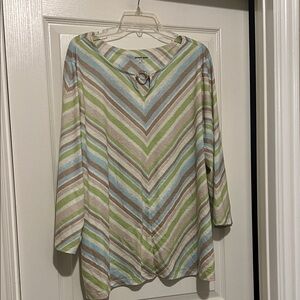 Allison Daley Woman LS Striped Top